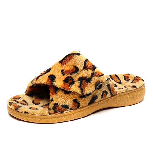 SOLLBEAM Women's Plantar Fasciitis Fuzzy House Orthopedic Adjustable Slippers With Arch Support Orthotic Heel Cup Sandals For Ladies - Image 3