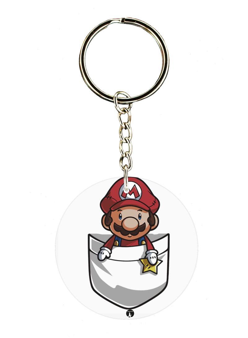 Double Sided Super Mario Printed Keychain