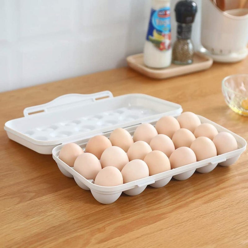 Vroxy Vroxy Single Layer 18 Grid Egg Storage Box for Refrigerator Storage Container Egg Tray Holder Multi Color  - Image 3