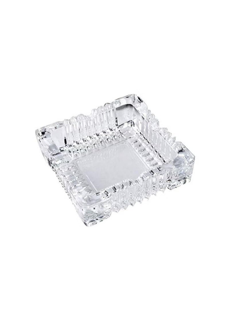 Square Glass Ashtray Clear 7x7cm - Image 1