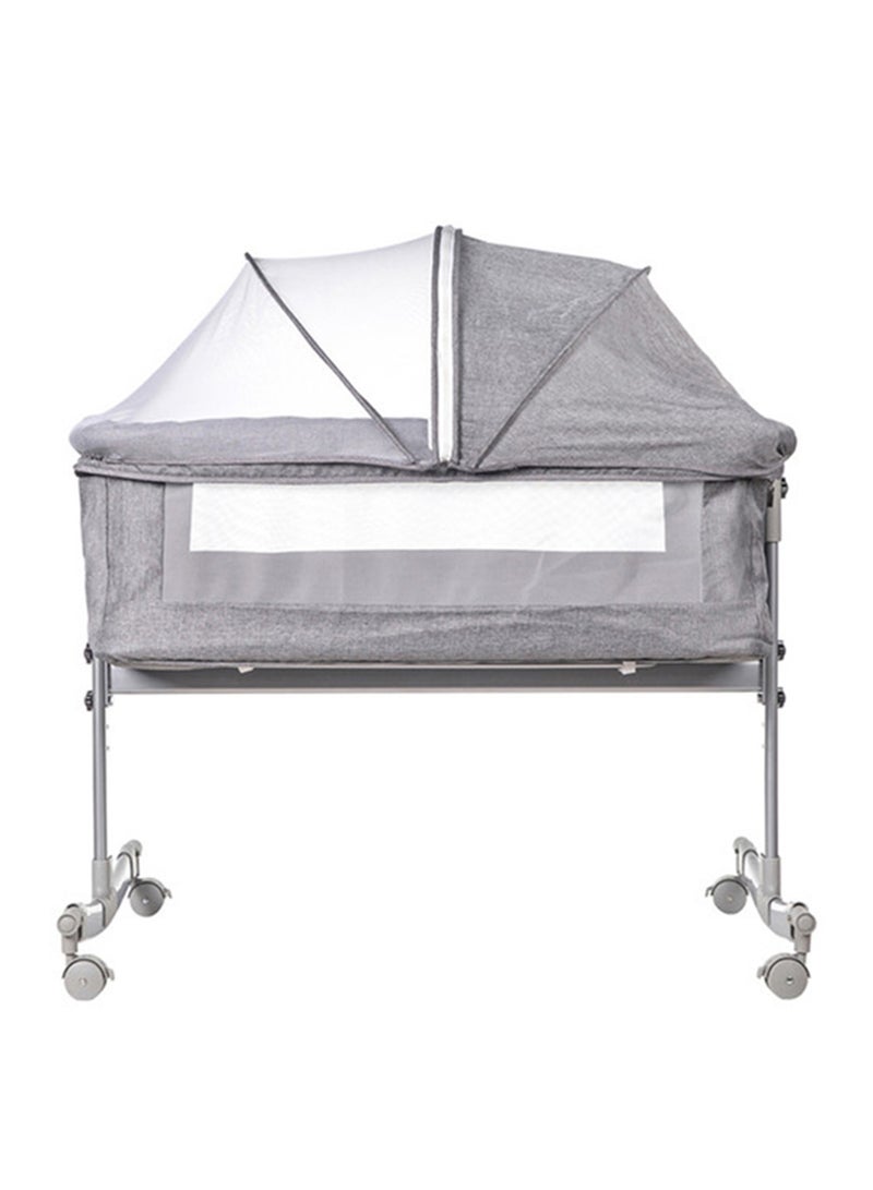 Kidle 3-In-1 Multifunctional Portable Movable Folding Crib Baby Bassinet Sleeping Basket For Newborn - Grey - Image 1