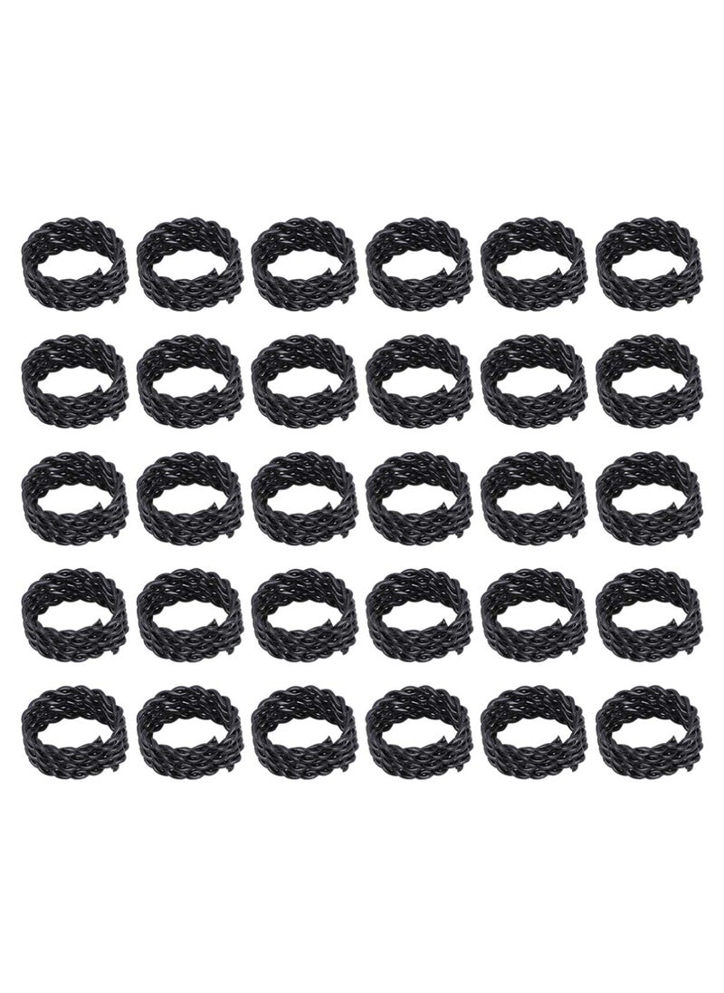 HEALLILY Heallily 30PCS Dreadlocks Beads Dreadlocks Cuffs Adjustable Wig Iron Hair BraidsStrong Iron Hair Cuffs Rings Accessories for Man Woman Hair Extension (Black) 