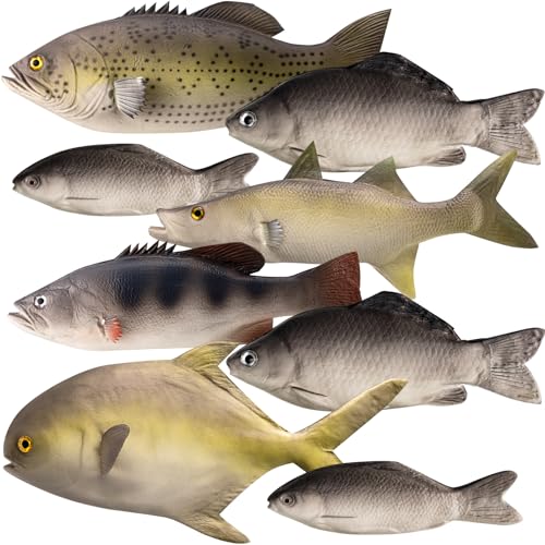 Blueweenly 8 Pcs Fake Fish Artificial Fish Toy 6 Types Lifelike Stuffed Pretend Realistic Sea Fishes Models for Photography Props Party Favor Display Kitchen Decor - Image 1