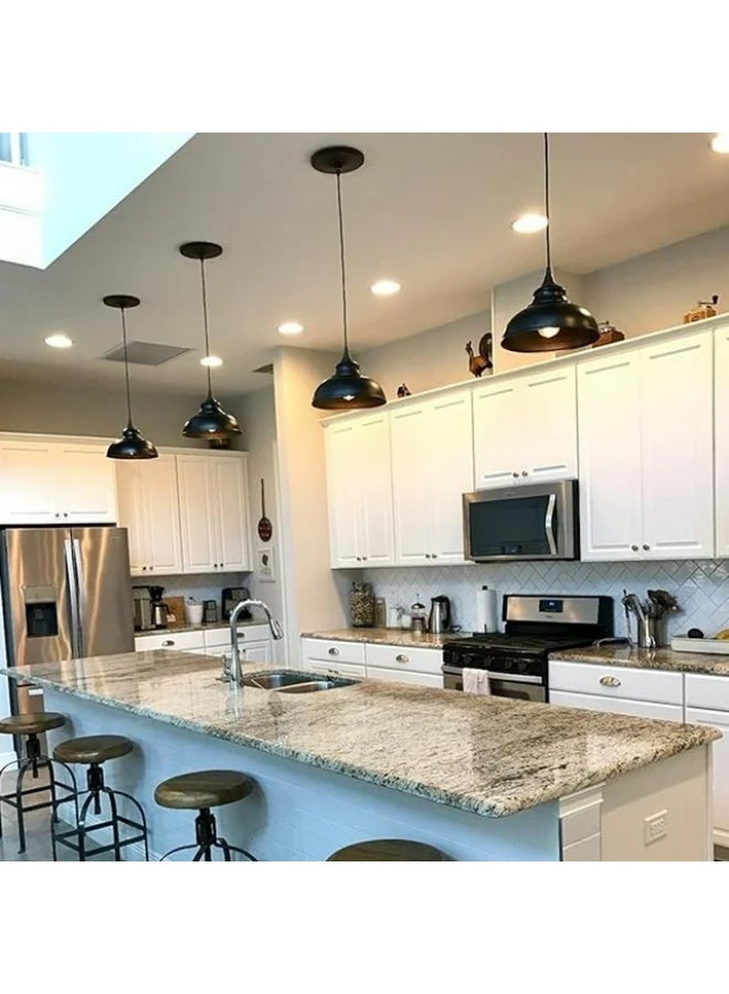 AFN Industrial-style pendant ceiling light set with dome-shaped shades, adjustable hanging cords, perfect for kitchens, dining areas, or living rooms, offering focused illumination and complementing modern ceiling lighting designs - Image 2