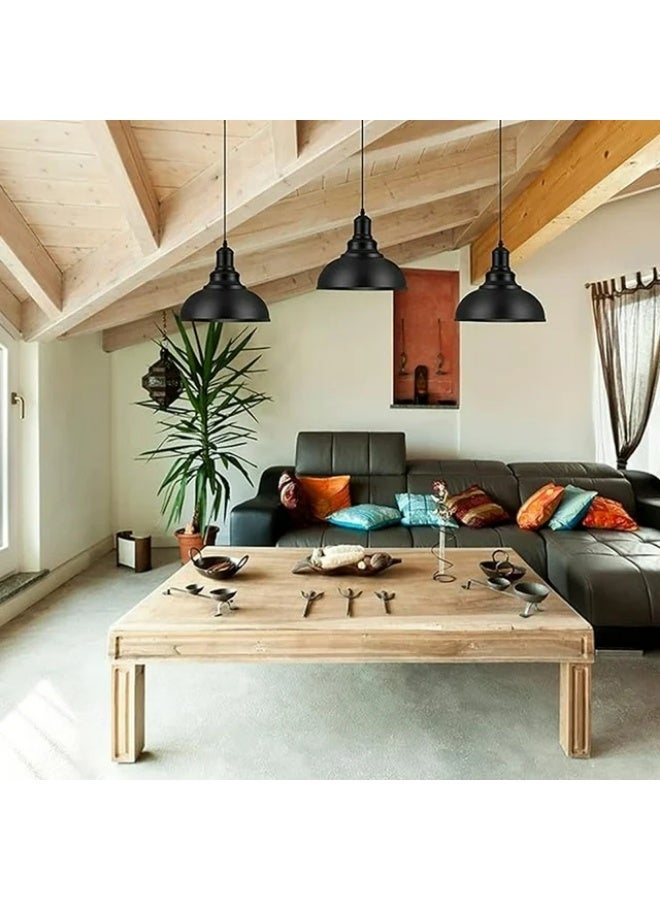 AFN Industrial-style pendant ceiling light set with dome-shaped shades, adjustable hanging cords, perfect for kitchens, dining areas, or living rooms, offering focused illumination and complementing modern ceiling lighting designs - Image 3