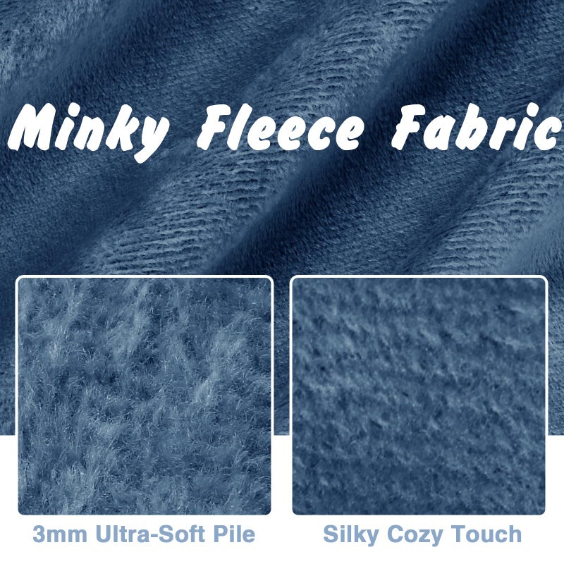 Entisn Minky Fabric By The Yard  1 Yard X 60 Inch Wide Pre-Cut Minky Fleece Fabric Navy Blue Cuddle Minky Fabric  Soft Plush Fabric Solid Minky For Blanket  Pillow Cover  Scarf  Sewing - Image 3