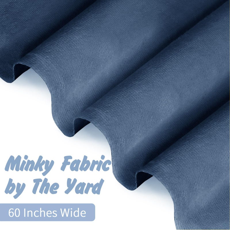 Entisn Minky Fabric By The Yard  1 Yard X 60 Inch Wide Pre-Cut Minky Fleece Fabric Navy Blue Cuddle Minky Fabric  Soft Plush Fabric Solid Minky For Blanket  Pillow Cover  Scarf  Sewing - Image 4