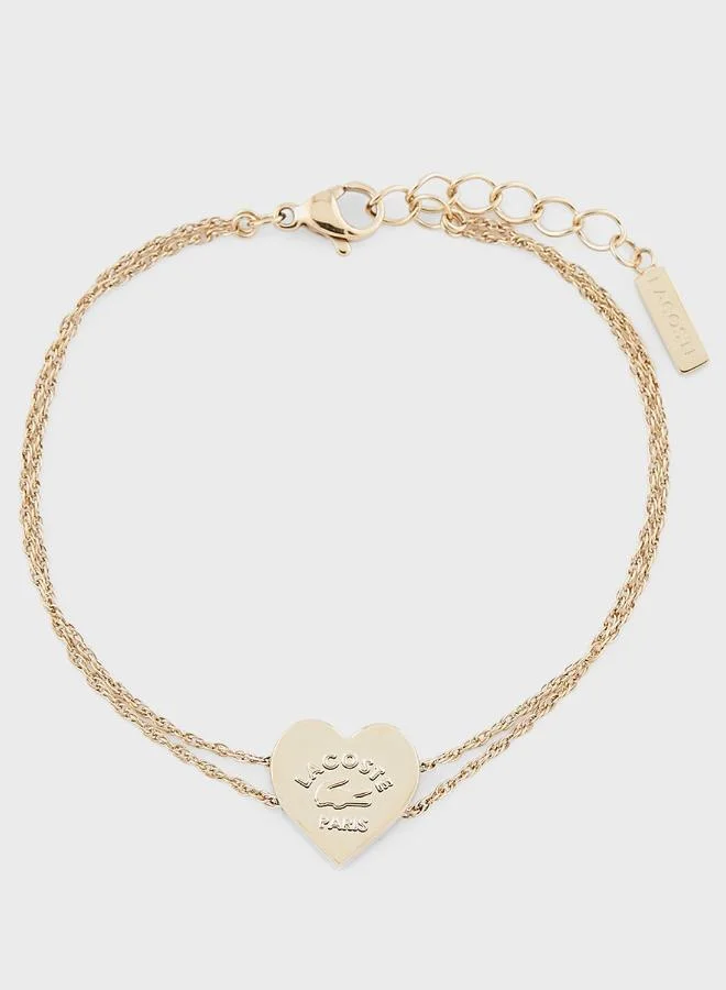 LACOSTE Love My Croc Bracelet with a Heart Charm - 2040400