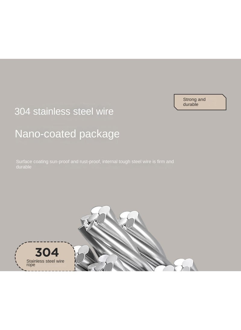 عام غير مرئية حبل تجفيف الملابس في الأماكن المغلقة غير مسامية حمام غير مرئية متداخلة شرفة أسلاك الفولاذ حبل رف يمكن أن تمتد إلى 428 سم - Image 5