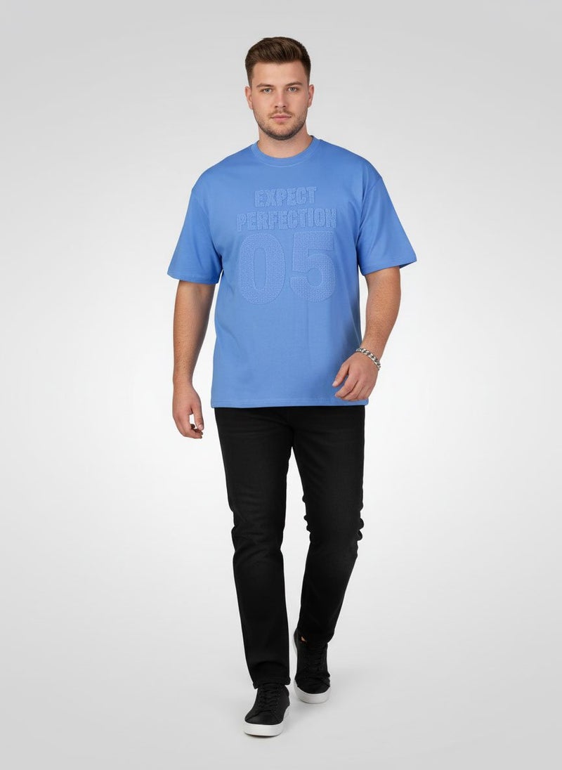 Ketch Men Crew Neck Short Sleeve Embroidered Logo T-Shirt, Blue - Image 5