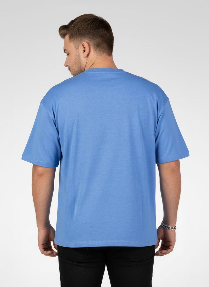 Ketch Men Crew Neck Short Sleeve Embroidered Logo T-Shirt, Blue - Image 3