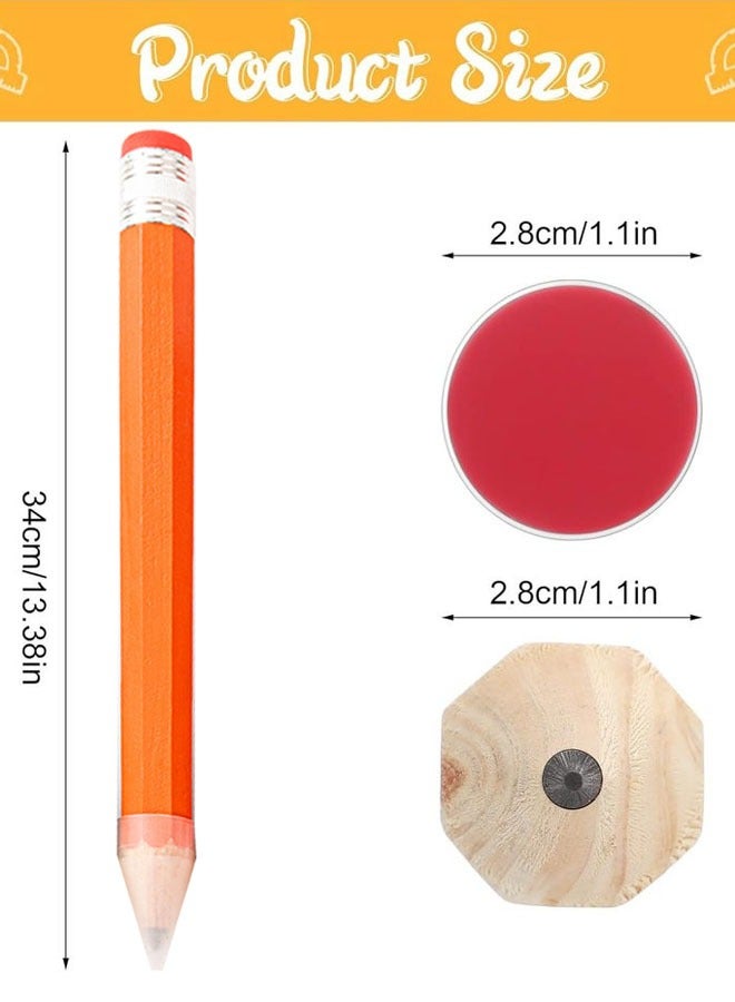 ZVEV 3 Pieces Giant Pencils, Big Wooden Pencil 14 Inch Giant Pencil Props Big Jumbo Extra Large Pencil Funny Novelty Comically Giant Pencil for Kids School Home Office Supplies Party Favors - Image 3
