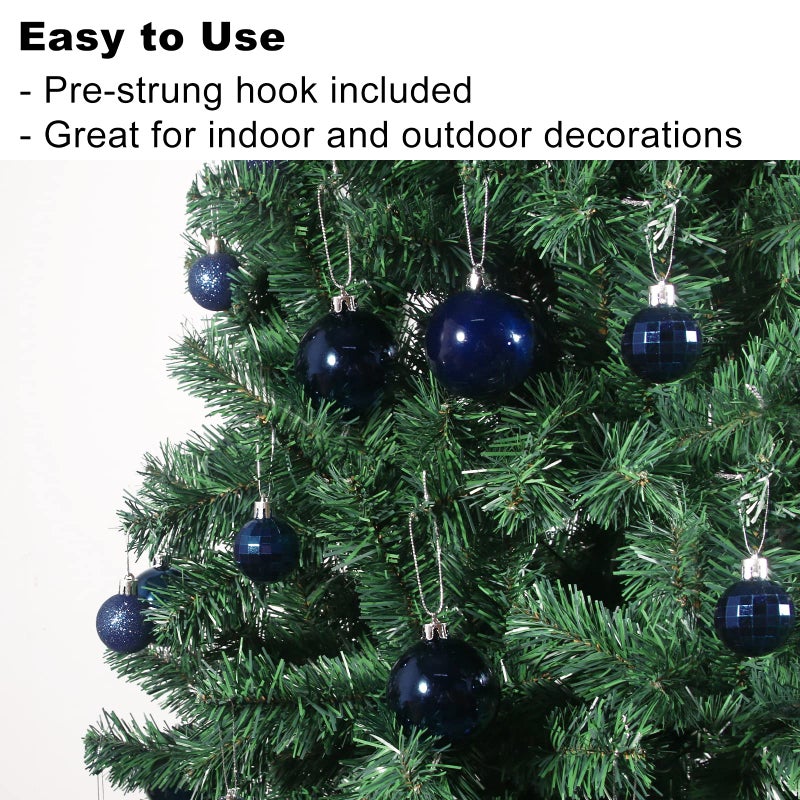 GameXcel Navy Blue 2.5"" Christmas Balls Christmas Tree Decoration Ornaments Shatterproof Hanging Balls for Birthday Halloween Holiday Wedding Decorations Set of 36pcs - Image 5