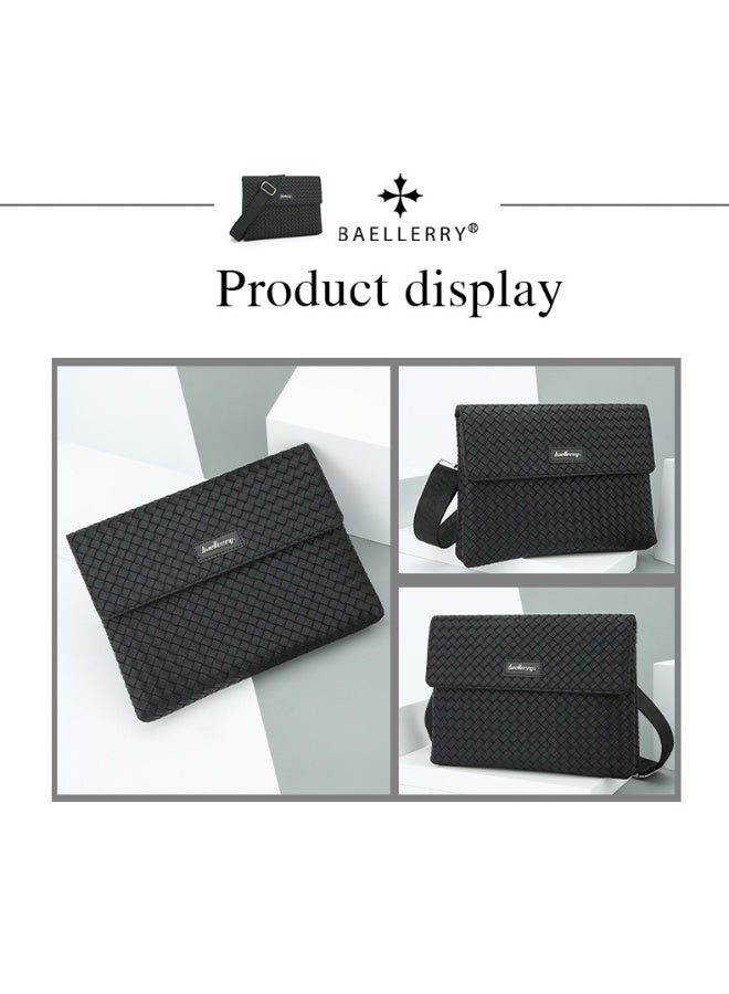 بايلليري حقيبة مائلة جديدة للرجال من بايلري - حقيبة يد كبيرة بسعة عالية مع تصميم منسوج - Image 2