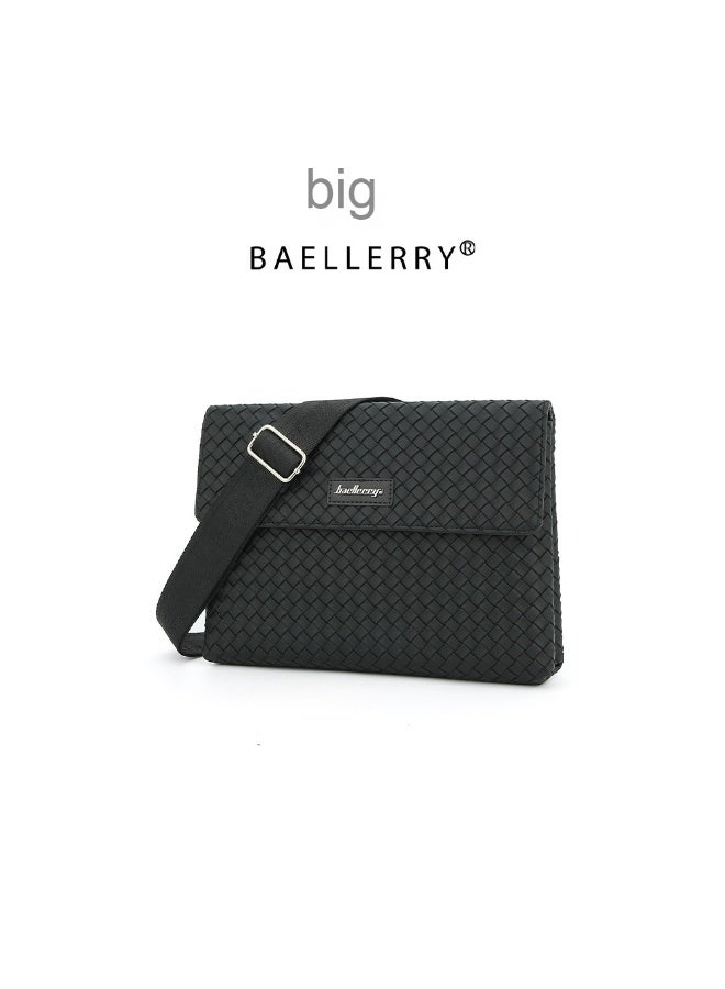 بايلليري حقيبة مائلة جديدة للرجال من بايلري - حقيبة يد كبيرة بسعة عالية مع تصميم منسوج - Image 1