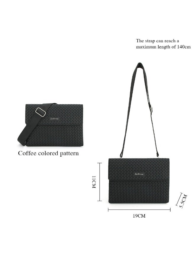 بايلليري حقيبة مائلة جديدة للرجال من بايلري - حقيبة يد كبيرة بسعة عالية مع تصميم منسوج - Image 5