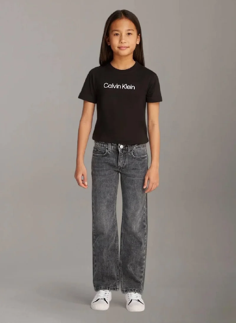 كالفن كلاين جينز بنطال جينز بقصة مستقيمة وخصر متوسط الارتفاع