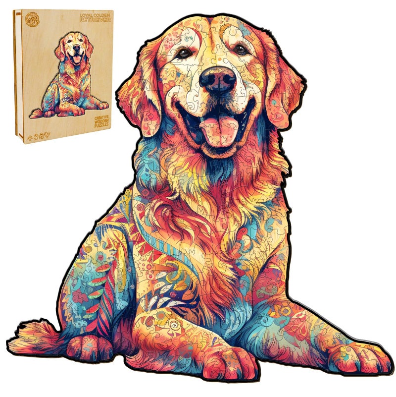 WOODBESTS Wooden Puzzles for Adults Loyal Golden Retriever Dog Wooden Jigsaw Puzzle Unique Animal Wood Puzzles Adult Xmas Gifts for Puzzle Lovers300 Pcs L 157x149 - Image 3