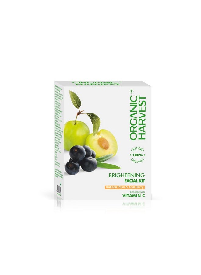 Organic Harvest - Brightening Facial Kit: Kakadu Plum & Acai Berry | Pack Of 5 Sachets | Facial Kit For Glowing Skin | 100% American Certified Organic, Sulphate & Paraben Free -40Gm - Image 1
