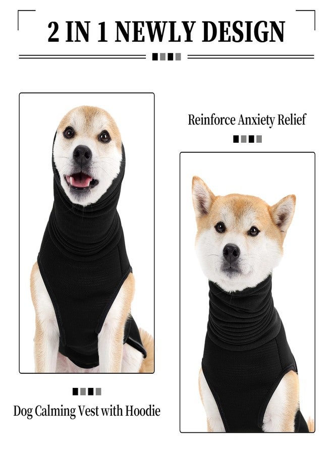 ROZKITCH Dog Anxiety Shirt with Ear Cover, Reflective Calming Vest for Storms & Separation, Breathable Dog Hoodie for Anxiety Relief Black 2XL - Image 4