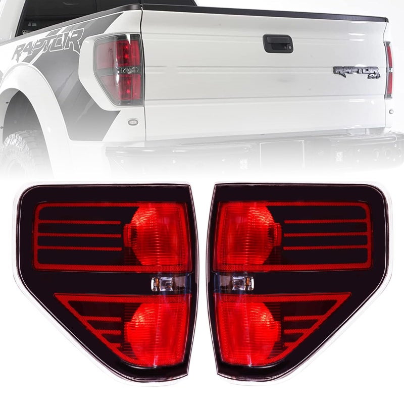 Boine Tail Light Compatible With 2009 2010 2011 2012 2013 2014 Ford F150 F150 Left Driver and Passenger Side Rear Light Housing Brake Lamp Red Smoked Tail Light