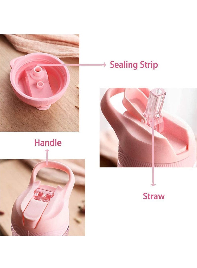 Y&D Water Bottles, Cute Girls for School, Unicorn Bottle with Straw and Safety lock, 400ML/13.5oz Kids, Pink - Image 3