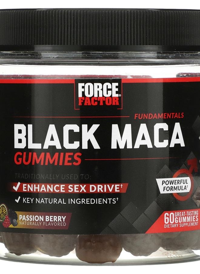 Force Factor Fundamentals Black Maca Passion Berry 60 Gummies 