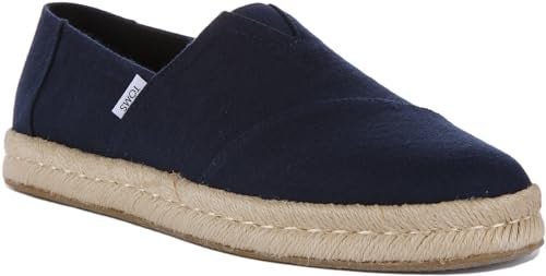 TOMS Men's ALP Rope 2.0 Recycled Cotton Slubby Woven Espadrille Loafer Flat, Navy, 11 - Image 2