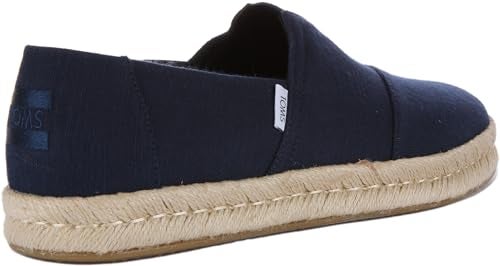 TOMS Men's ALP Rope 2.0 Recycled Cotton Slubby Woven Espadrille Loafer Flat, Navy, 11 - Image 4