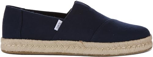 TOMS Men's ALP Rope 2.0 Recycled Cotton Slubby Woven Espadrille Loafer Flat, Navy, 11 - Image 3