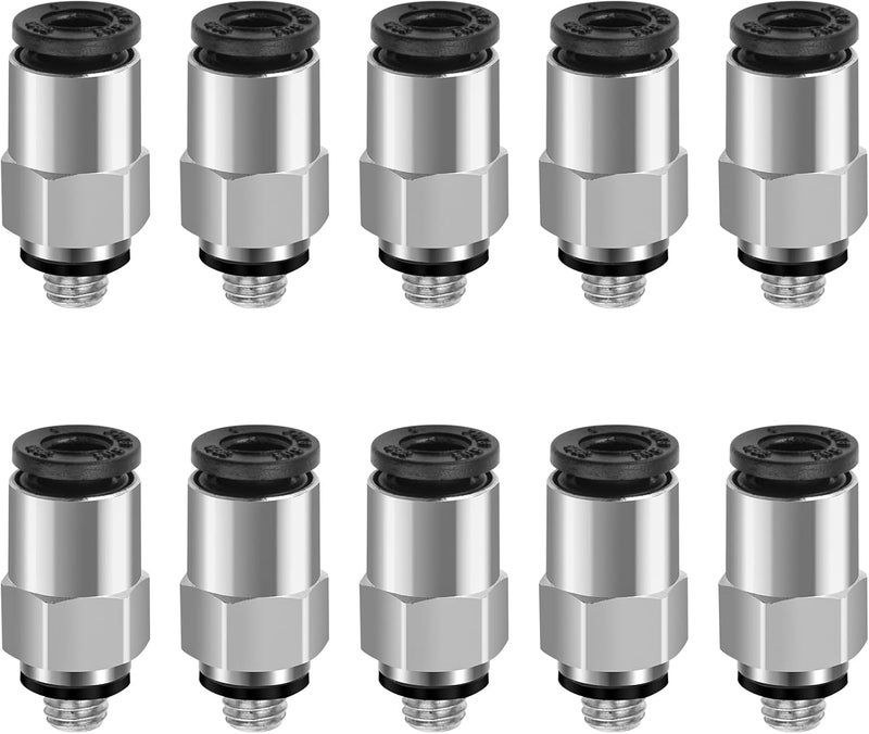 Heschen Quick Fittings PC6-M5 6mm Push-to-Connect Air Line Fittings Push In Joint Thread Male M5 Pneumatic Connector 10 Pcs - Image 1