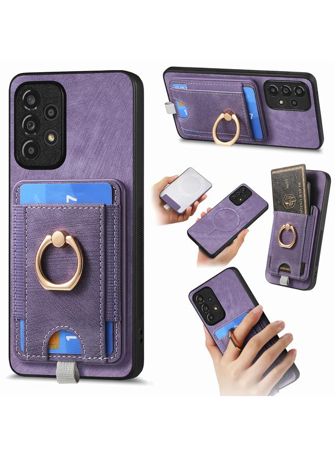 S-TOP Case For Samsung Galaxy A72 5G Retro Splitable Magnetic Card Bag Leather Phone Case - Image 1