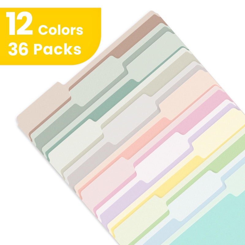 SUNEE File Folders, 36 Pack Manilla Folders 8.5 x 11, 12 Colors Folder Office Organization Home School Folders for Documents Files Paper - Image 4
