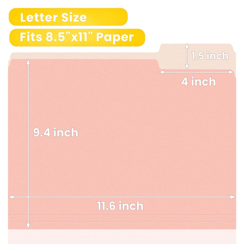 SUNEE File Folders, 36 Pack Manilla Folders 8.5 x 11, 12 Colors Folder Office Organization Home School Folders for Documents Files Paper - Image 2