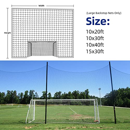 Wiseek Soccer Backstop Net, 10x15ft High Impact Barrier Net, Nylon Sport Netting, Rebounder Behind Goal (Installation Rope Included) - Image 3