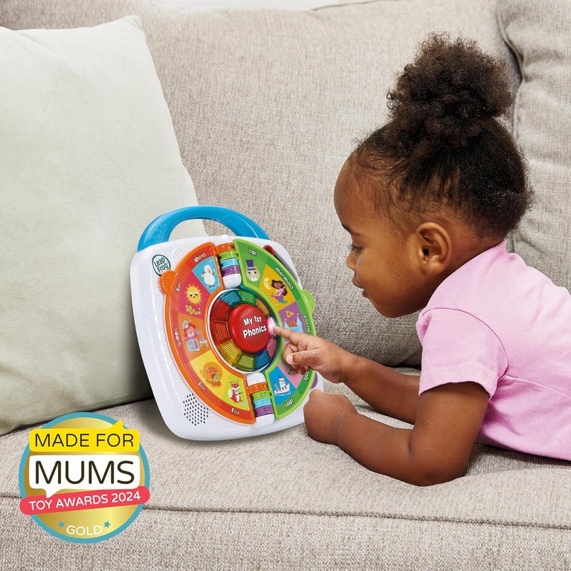 ليب فروغ LeapFrog My 1st Phonics: Spin & Learn، لعبة تعليمية مع 10 أزرار مضيئة، أكثر من 100 كلمة، 4 أوضاع و44 صوتًا لفظيًا، هدية تفاعلية ممتعة للأعمار 18 و24 شهرًا فأكثر، النسخة الإنجليزية - Image 5