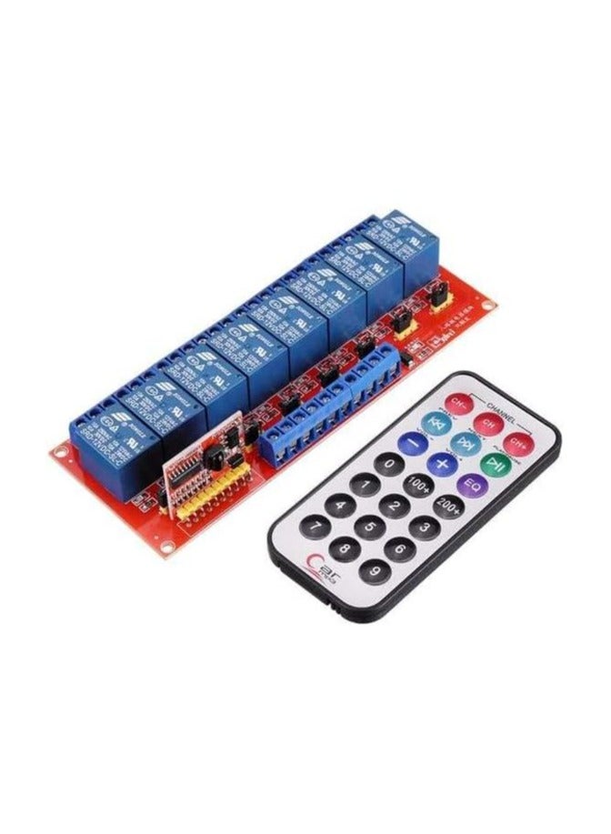 8 Channel Relay Module Works on 5V Signal + IR Remote