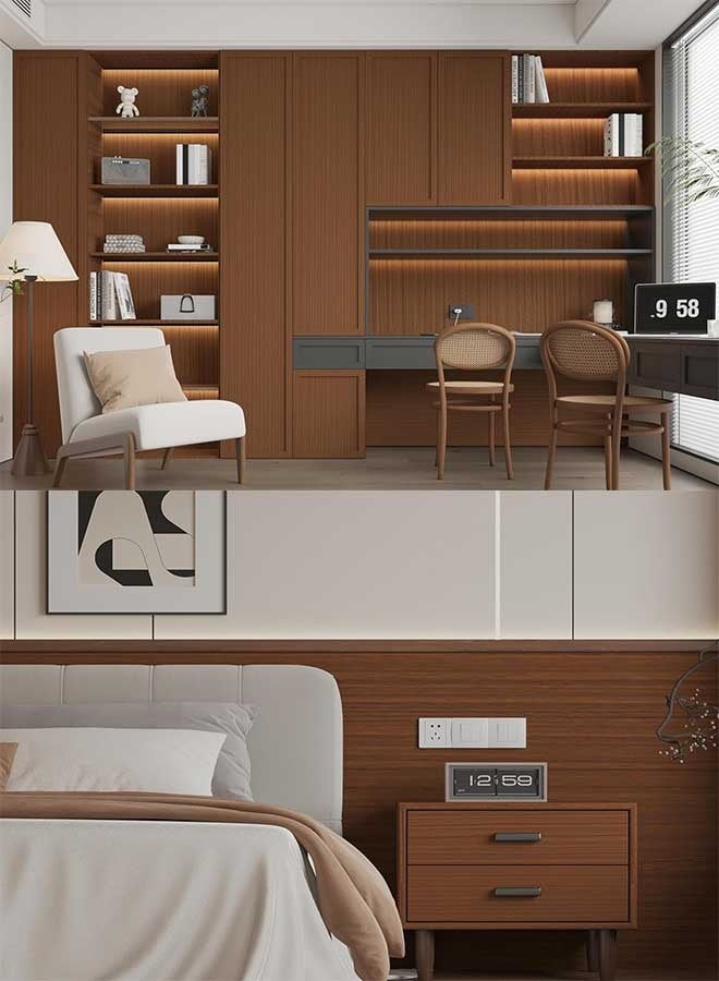 RAWAID 45CM×3M Walnut Wood Wallpaper Peel and Stick Brown Wood Grain Contact Paper Vinyl Wrap Kitchen Cabinet Covering Desk Removable Furniture Stickers Self Adhesive Sticker for Wardrobe Cupboard - Image 5