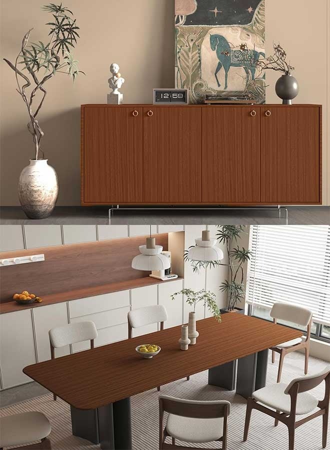 RAWAID 45CM×3M Walnut Wood Wallpaper Peel and Stick Brown Wood Grain Contact Paper Vinyl Wrap Kitchen Cabinet Covering Desk Removable Furniture Stickers Self Adhesive Sticker for Wardrobe Cupboard - Image 2