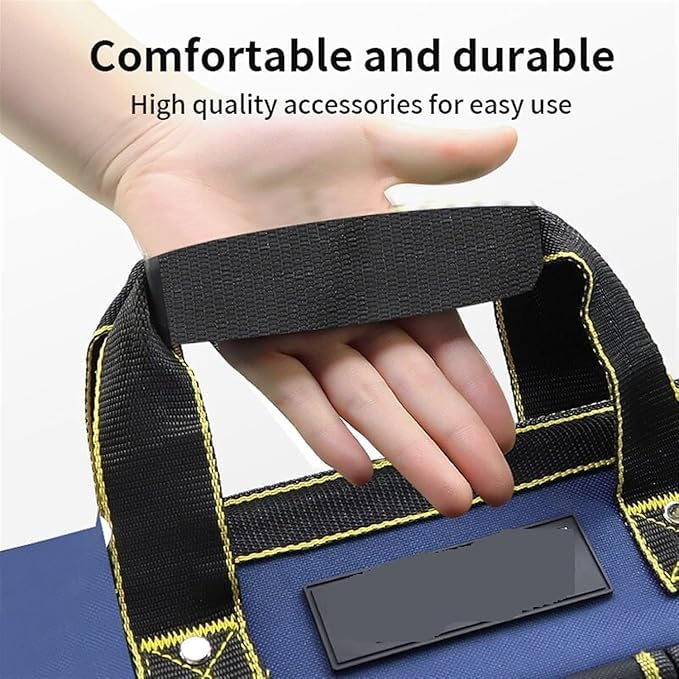 Vroxy Vroxy 17 Water Proof Tool Bag for Electrician and Technician Plastic Base Tote Bag Travel Tool Bag with Multi Pocket Tool Storage Bag Tool Organizer Bag for Electricians Technicians Mechanics 1Pcs  - Image 5