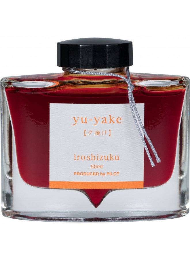 PILOT Iroshizuku Bottled Fountain Pen Ink, Yu-Yaki, Sunset Orange (Orange) 50ml Bottle (69210) - Image 1