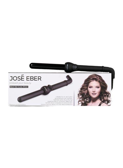 Prostyle 25Mm Clipless Curling Iron, Negative Ions Hair Curler- Ceramic Wand For Stunning Beach Waves And Long-Lasting Curl - Black