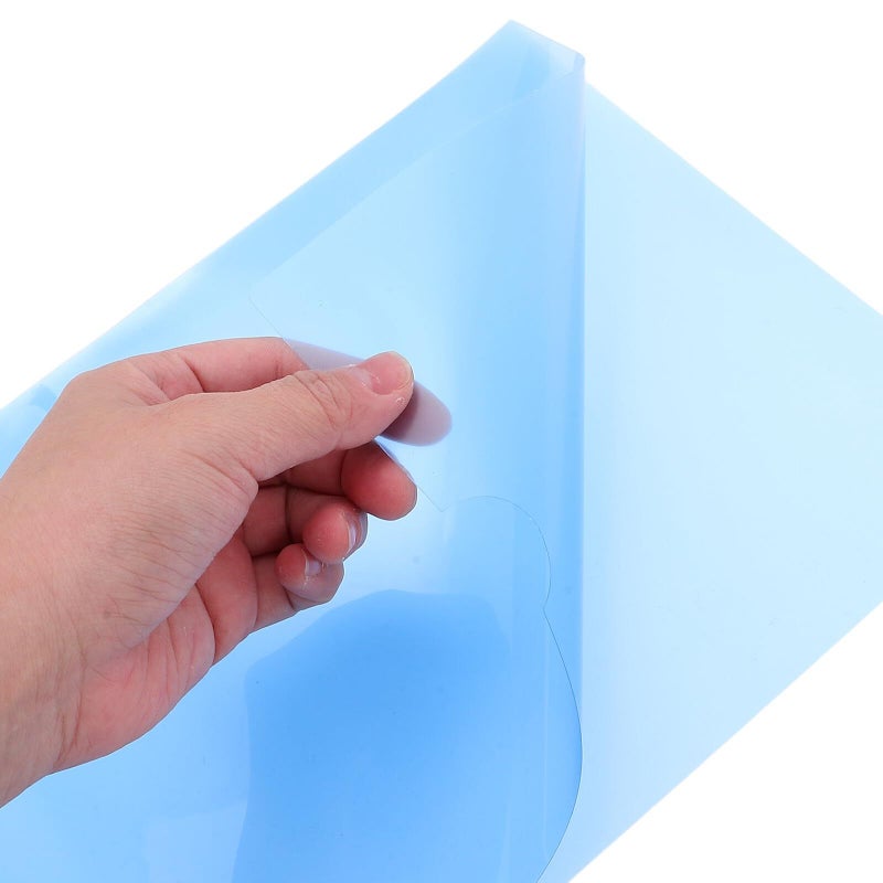 Blue A4 Plastic Project Folders with L Shaped Sleeves 30pcs Document Organizer Office School - Image 4