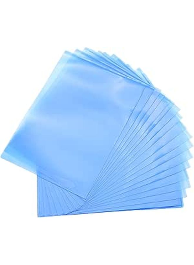 Blue A4 Plastic Project Folders with L Shaped Sleeves 30pcs Document Organizer Office School - Image 1