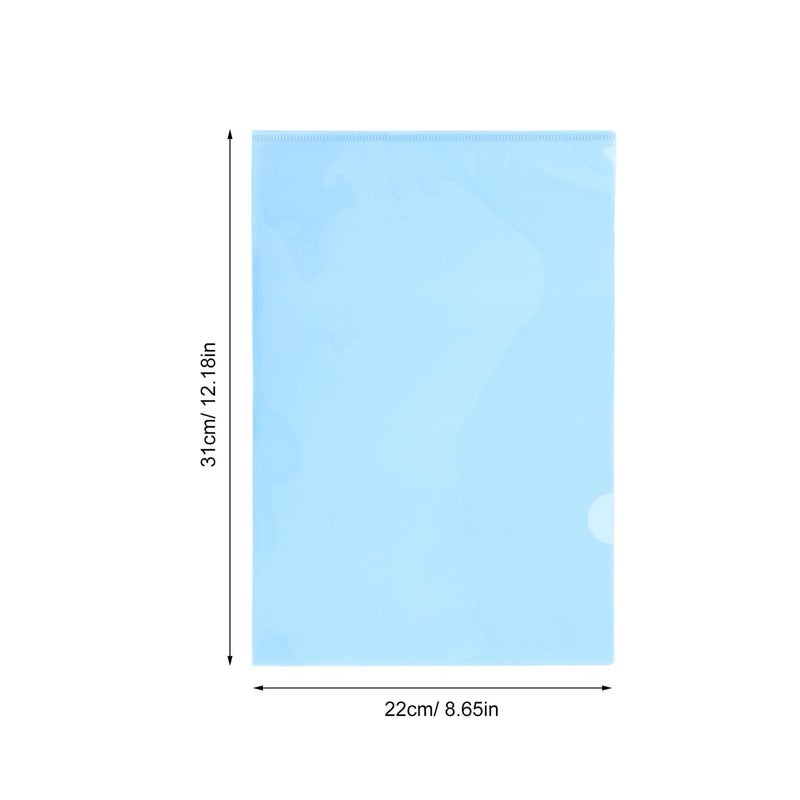 Blue A4 Plastic Project Folders with L Shaped Sleeves 30pcs Document Organizer Office School - Image 3