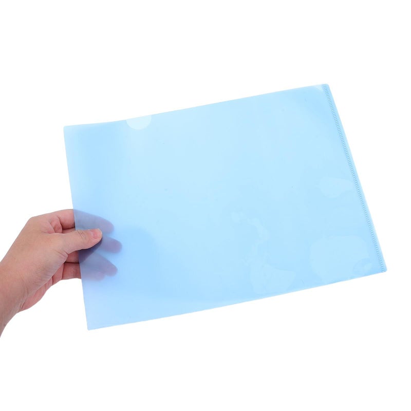 Blue A4 Plastic Project Folders with L Shaped Sleeves 30pcs Document Organizer Office School - Image 5