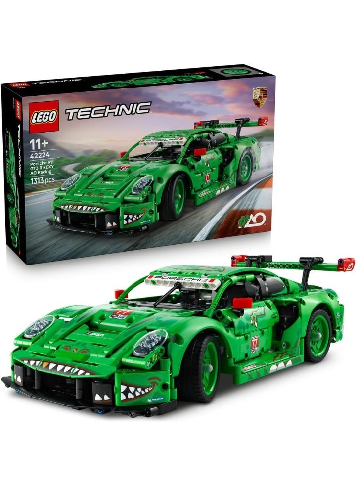 LEGO Technic Porsche 911 GT3 R REXY AO Racing Car Toy - Model Kit w/ 6-Cylinder Engine, Rear-Wheel Drive and Dinosaur Design - Gift for 11+ Year Old Boys & Motorsport Fans - 42224 - Image 1