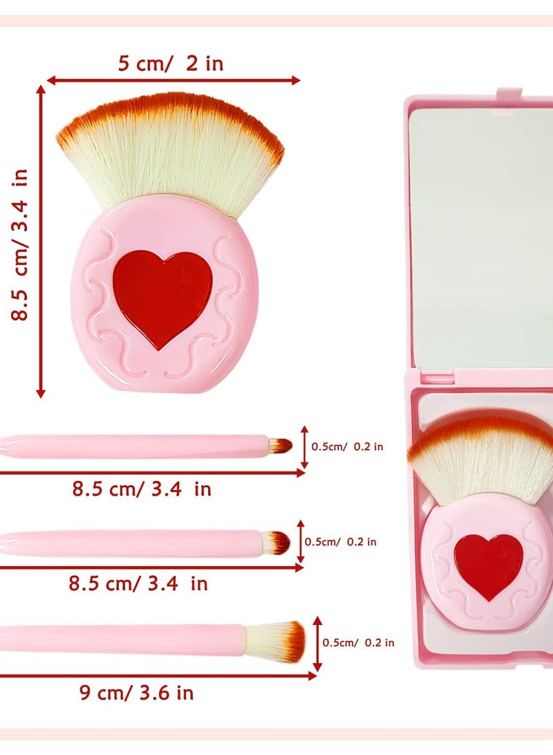 Excefore 4Pcs Makeup Brush Set, Travel Make up Brush Set Portable Mini Eyeshadow Brushes for Makeup Application - Ideal Make-up Brushes & Tools for On-the-Go Beauty - Image 2