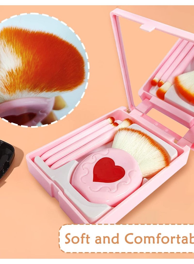 Excefore 4Pcs Makeup Brush Set, Travel Make up Brush Set Portable Mini Eyeshadow Brushes for Makeup Application - Ideal Make-up Brushes & Tools for On-the-Go Beauty - Image 4