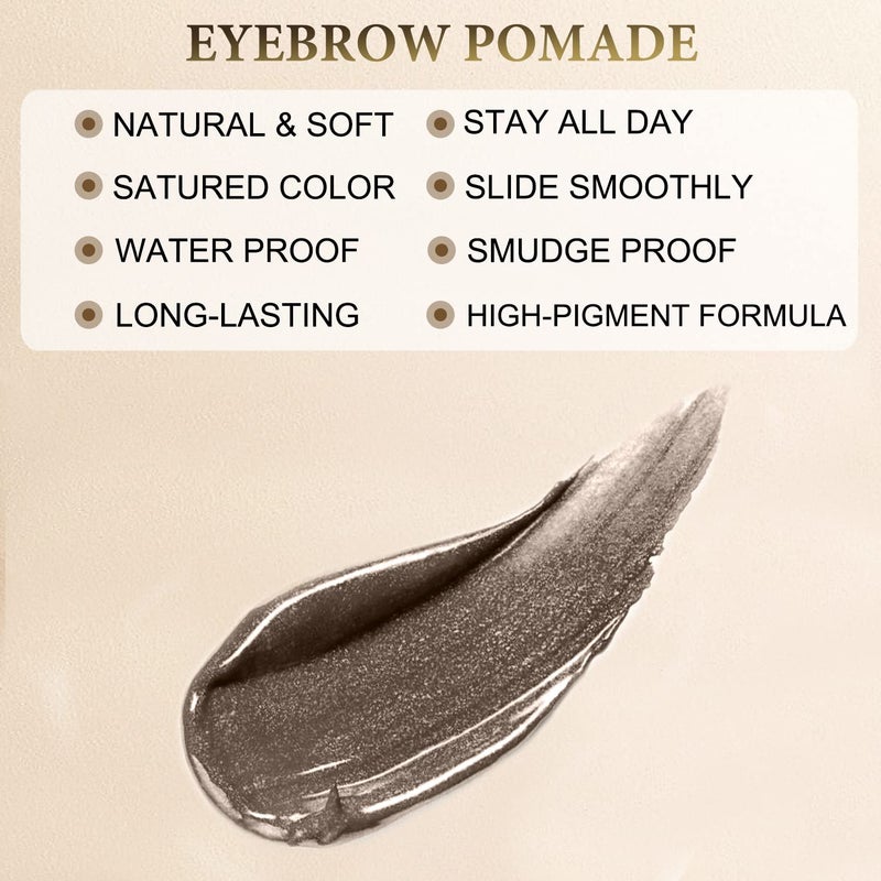 LAVONE Eyebrow Pencil Makeup Kit, with Waterproof 2-IN-1 Microblading Eyebrow Pen, Eyebrow Pomade, Eyeliner and Dual-ended Eyebrow Brush, Brow Pencil Kit for Natural Eyebrows - Black Brown - Image 5